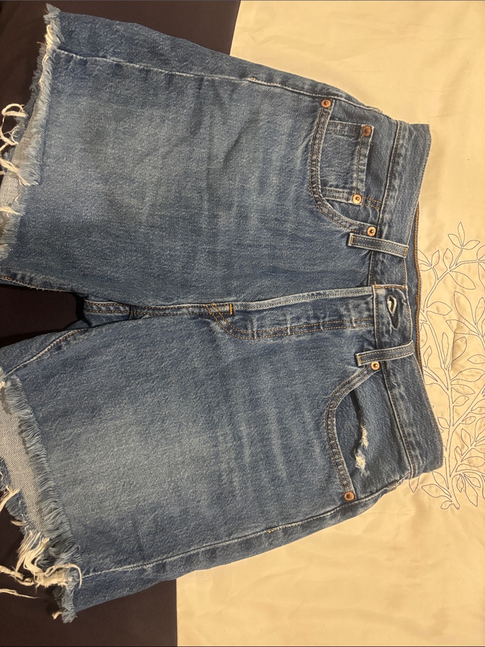 Levi's Blue Distressed Cutoff Denim Shorts
